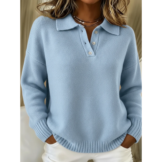 Clara | Miękki sweter polo z dzianiny