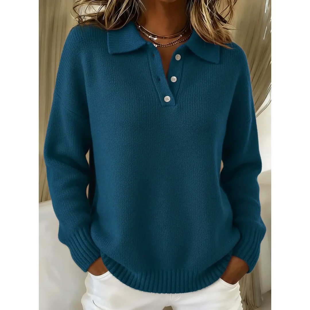 Clara | Miękki sweter polo z dzianiny