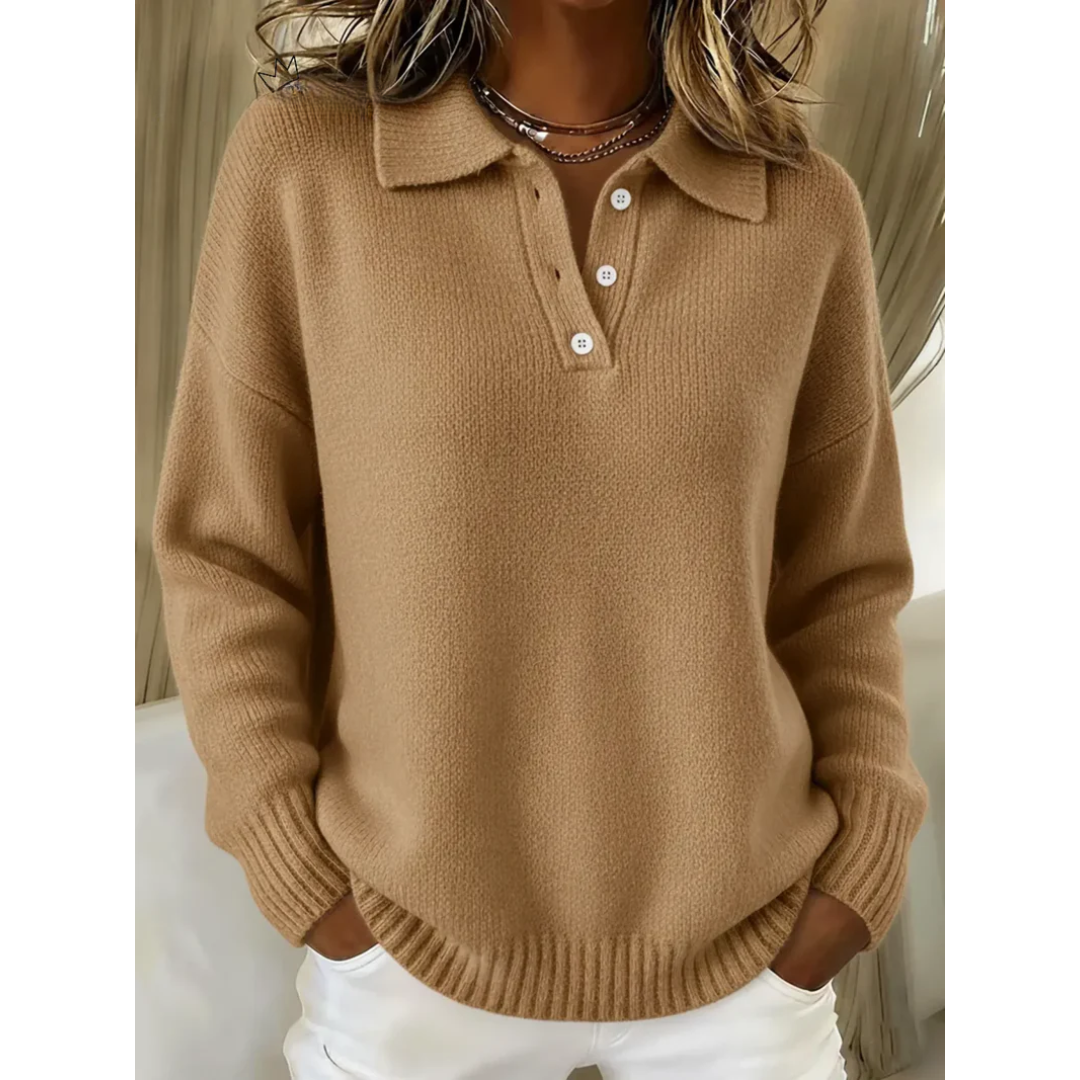 Clara | Miękki sweter polo z dzianiny