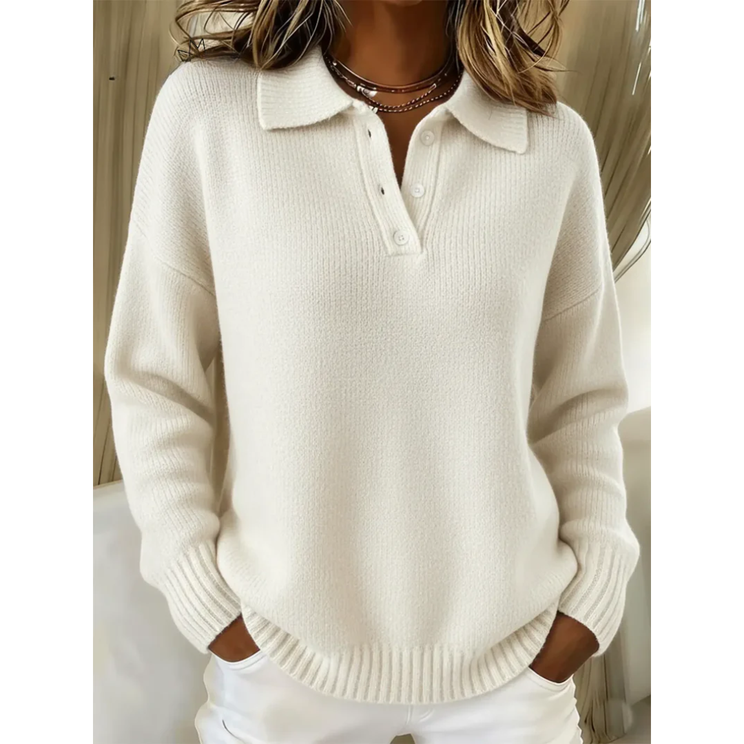 Clara | Miękki sweter polo z dzianiny