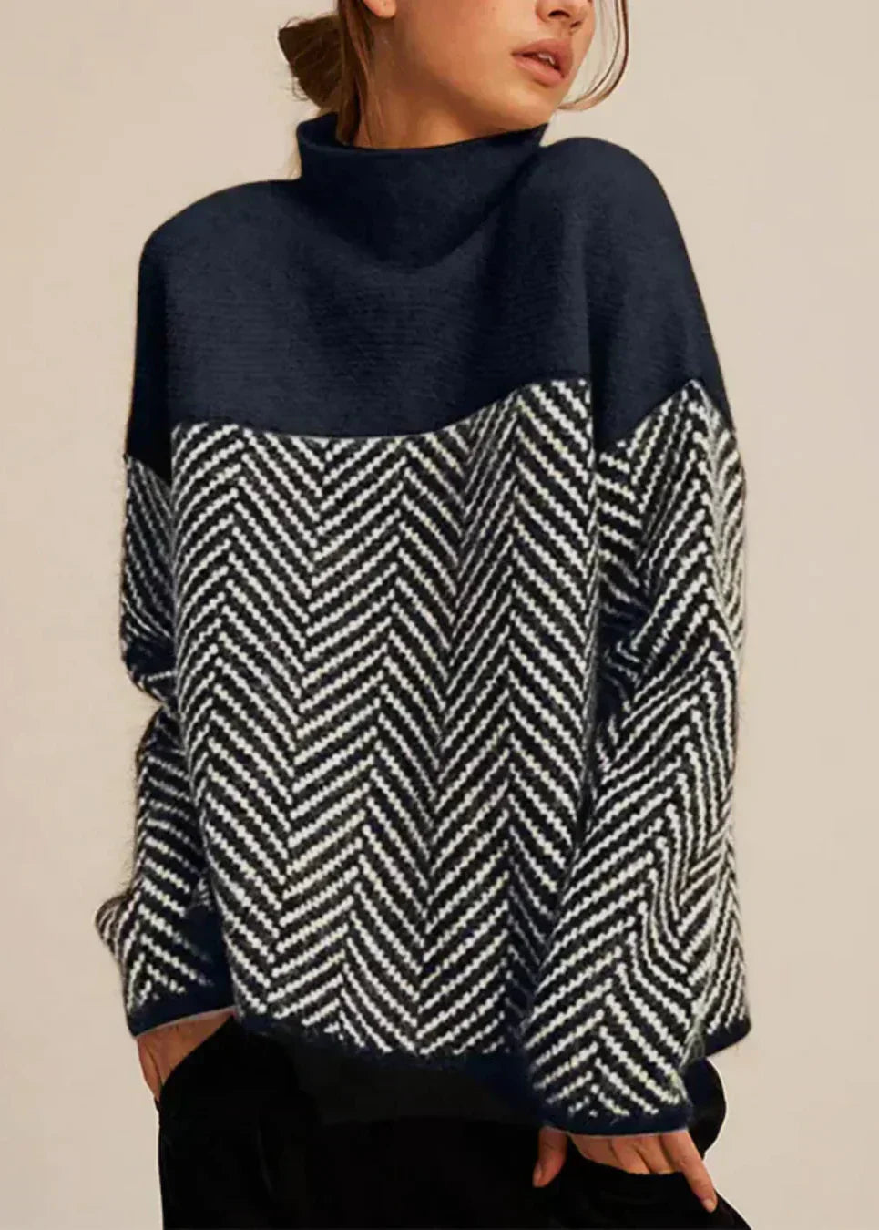 Malene ~ Sweter z golfem