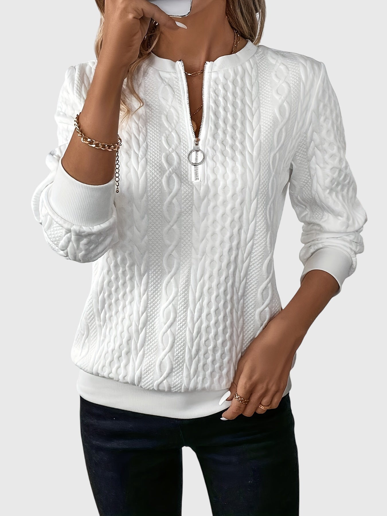 Nora™ | Sweter z zamkiem