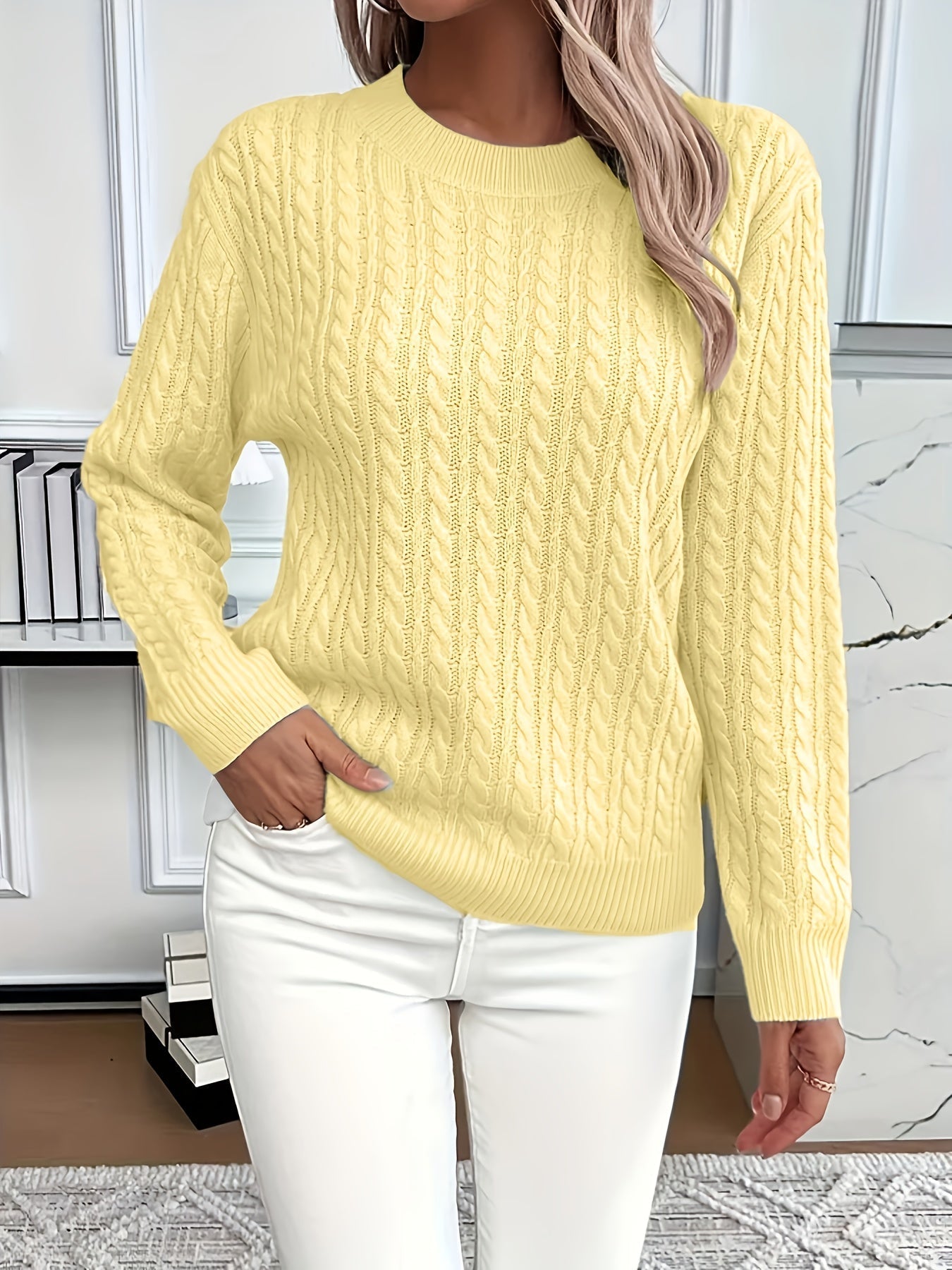 Lena – Sweter w splot kablowy