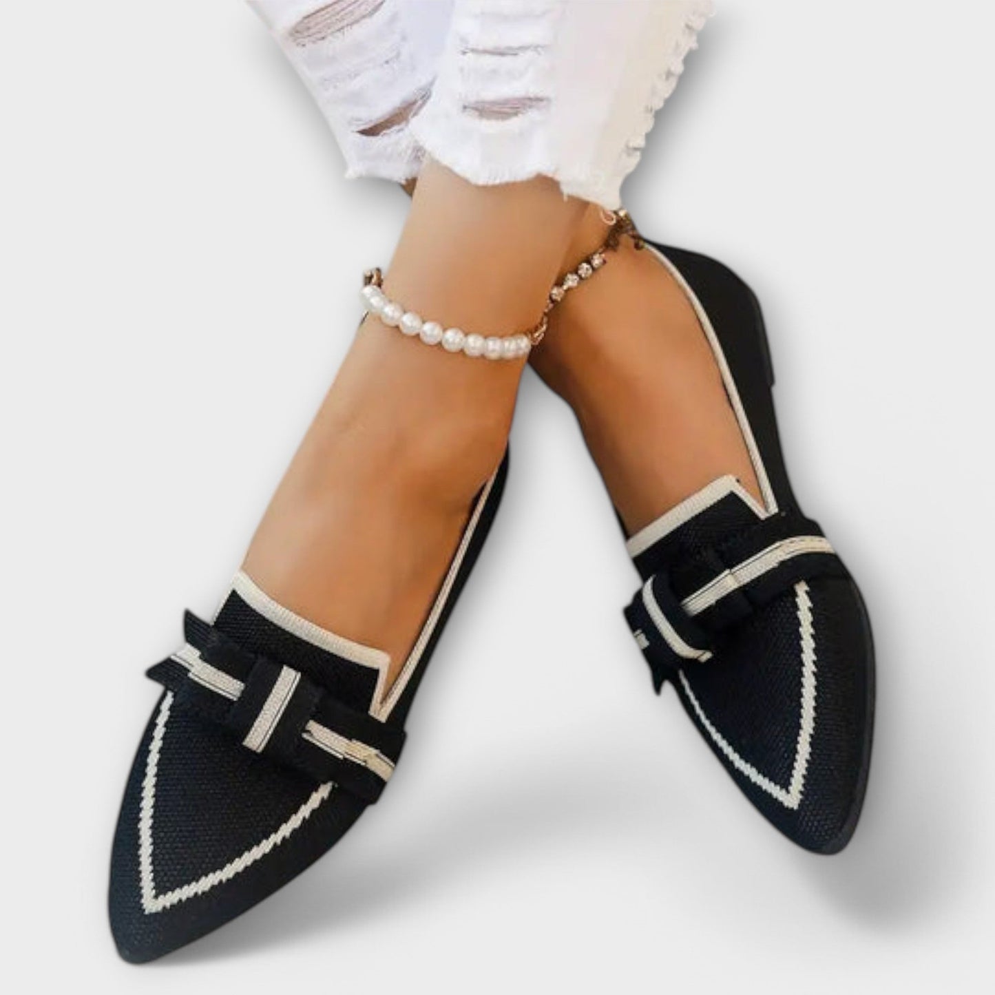Anna - Płaskie buty damskie z węzłowym wzorem