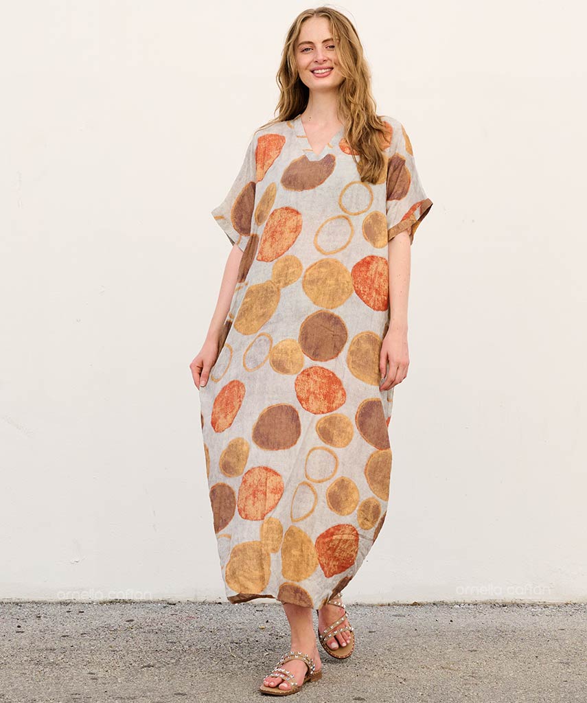 Nola - Sukienka typu kaftan z kieszeniami do noszenia na co dzień