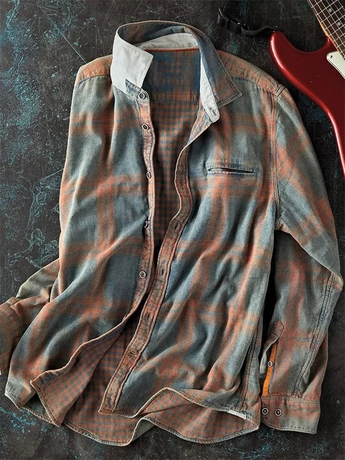 Koszula w kratę z tie-dye Sawyer