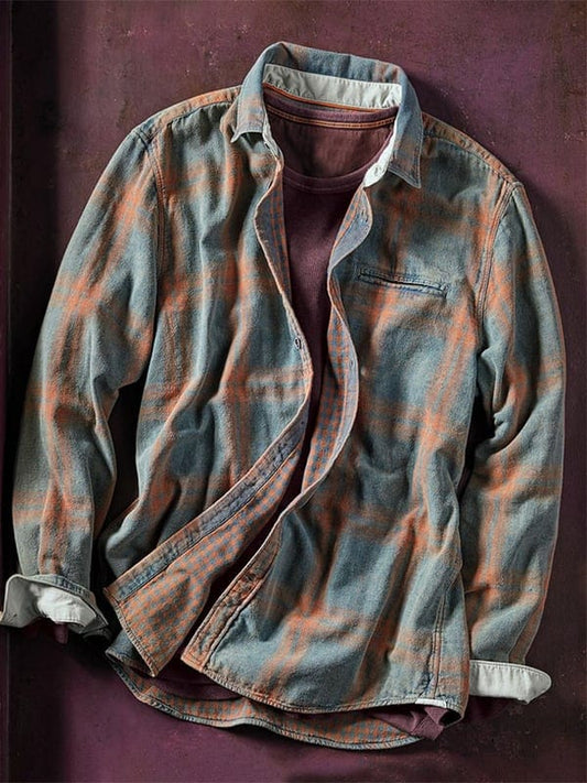 Koszula w kratę z tie-dye Sawyer