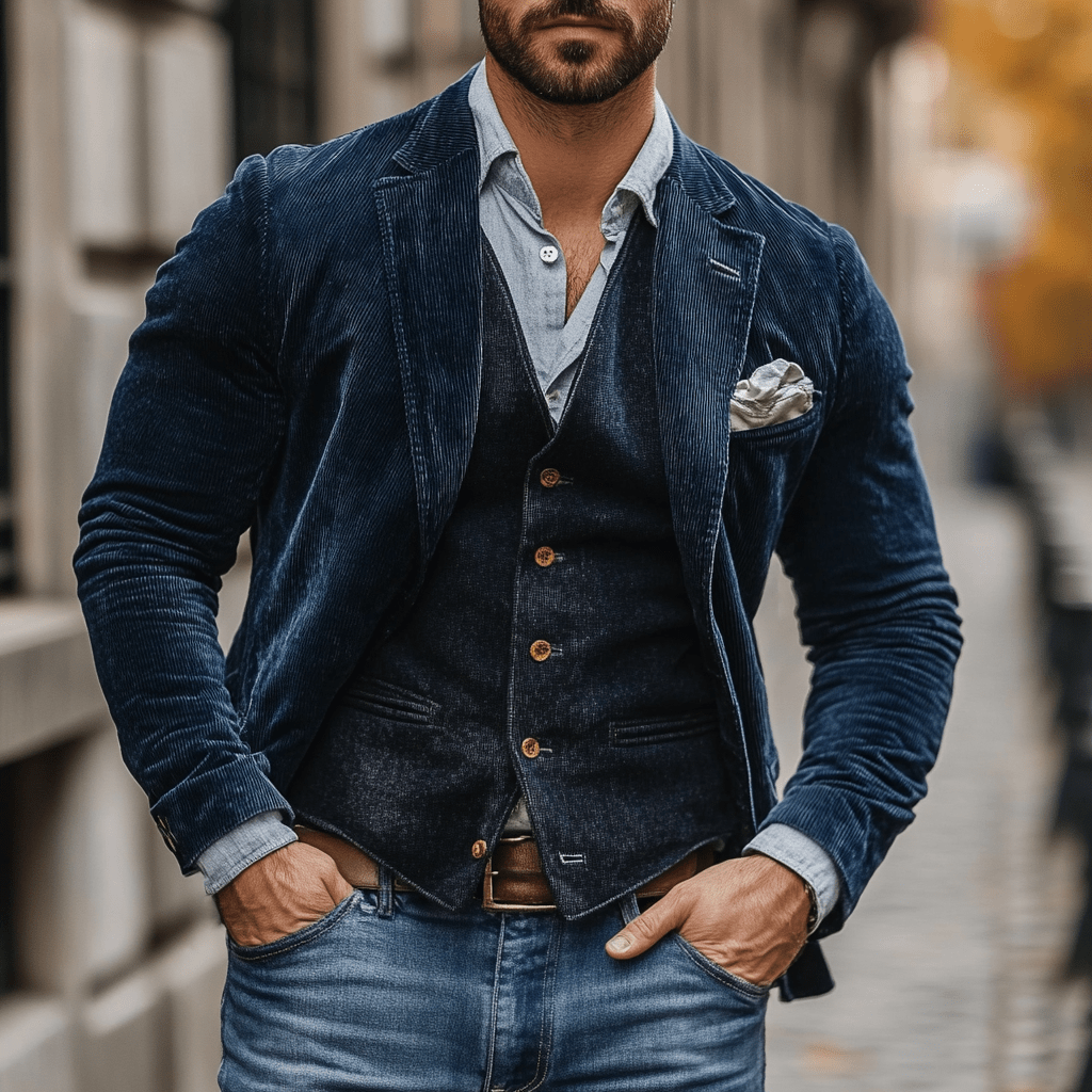 Patricio Corduroy Blazer i Kamizelka Duo