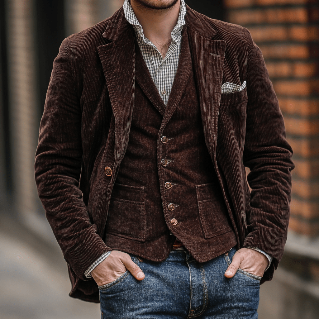 Patricio Corduroy Blazer i Kamizelka Duo