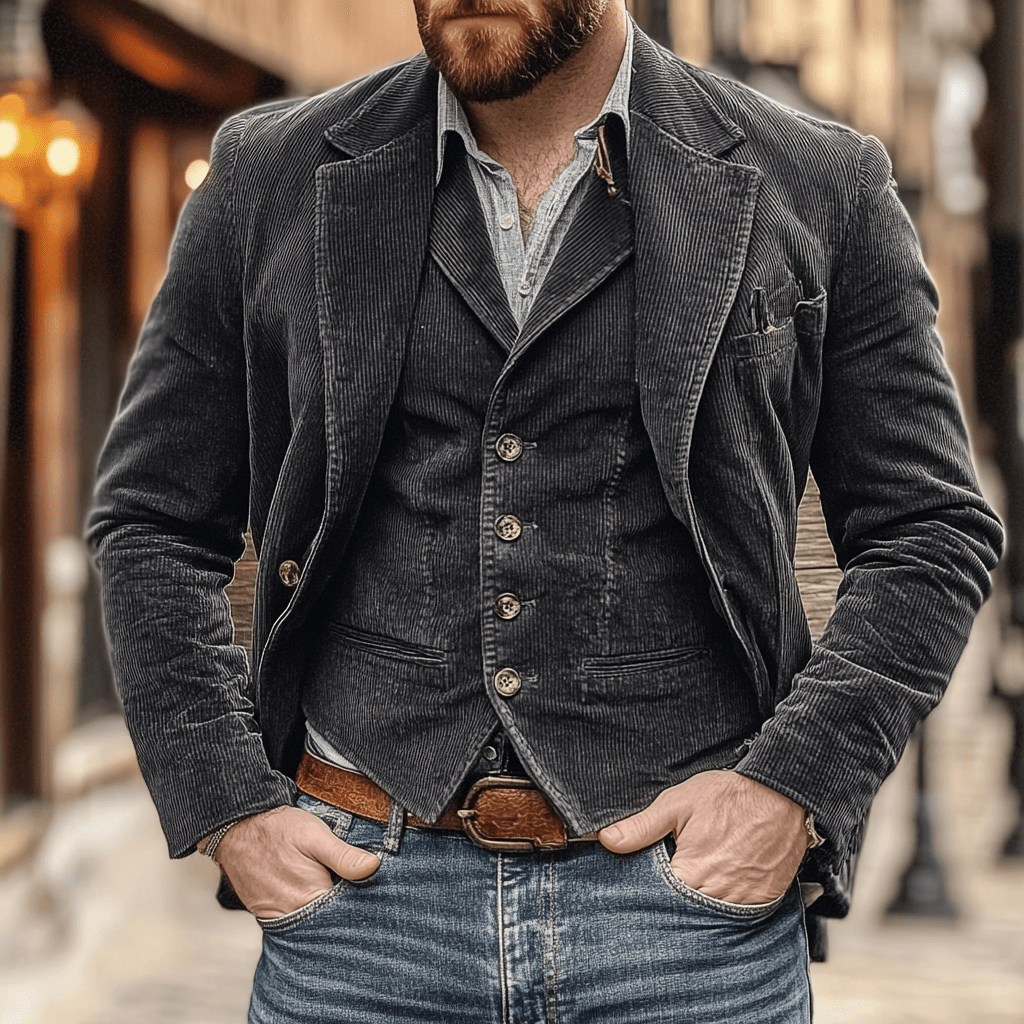 Patricio Corduroy Blazer i Kamizelka Duo