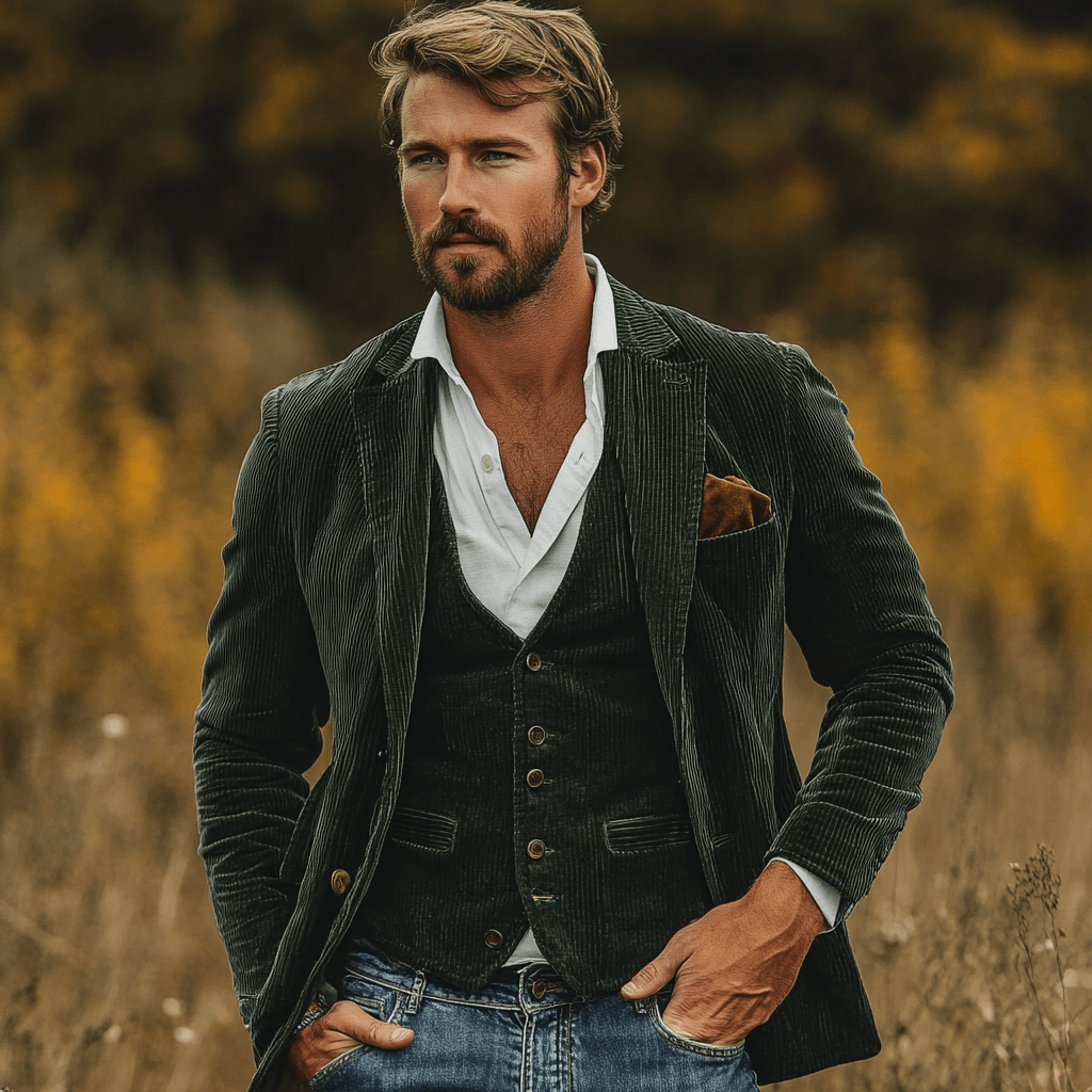 Patricio Corduroy Blazer i Kamizelka Duo